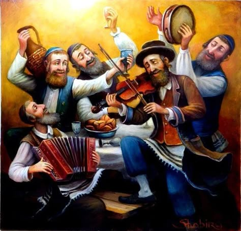 Klezmer Original by Boris Shapiro Judaica Paintings, Jewish Artwork, Shabbat Shalom Images, Jewish Stuff, Jewish Music, Jewish Heritage, Judaica Art, Jewish Culture, Shabbat Shalom