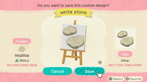 Acnh Designs, Acnh Codes, Stone Path, White Stones, Animal Crossing Qr, White Stone, Animal Crossing, Pokemon, Gaming