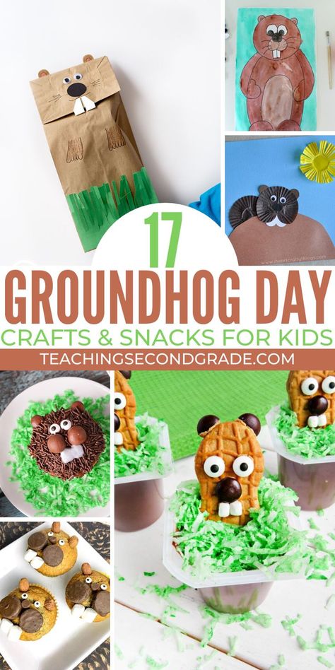 Ground Hog Day Crafts, Groundhog Day Crafts, Groundhog Activities, Preschool Groundhog, Valentines Desserts, Groundhog Day Activities, Snacks Kids, Easy Kid Activities, February Crafts