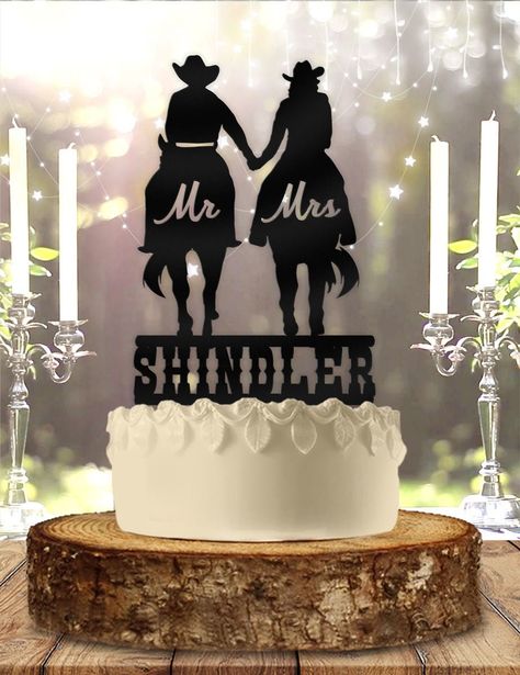 Horse Riding Couple, Cowboy Wedding Cakes, Western Cake Toppers, Western Wedding Cakes, Cowboy Cakes, Anniversary Cake Topper, Western Themed Wedding, Country Wedding Cakes, Cowgirl Wedding