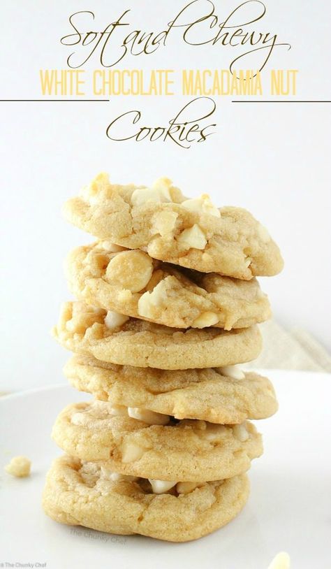 White Macadamia Nut Cookies, Cookie Castle, Chocolate Macadamia Nut Cookies, White Chocolate Macadamia Nut Cookies, White Chocolate Macadamia Nut, Chunky Chef, Macadamia Cookies, Jul Mad, Resepi Biskut