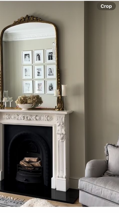 Georgian Fireplace Ideas, Vintage Fireplace Ideas, Georgian Fireplace, Georgian Fireplaces, Mantel Mirror, Georgian Interiors, Mantle Mirror, Vintage Fireplace, Cosy House