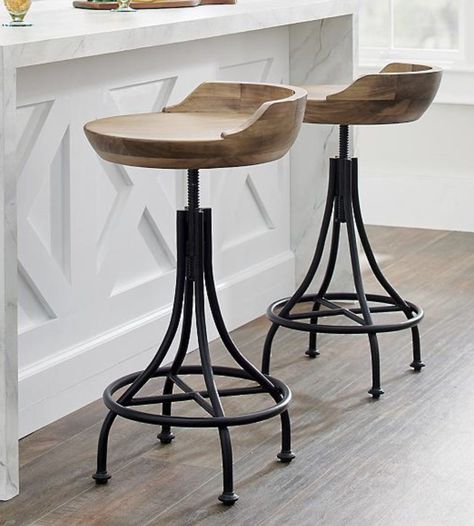 Wooden Swivel Bar Stools, Counter Stools With Backs, Island Stools, Cool Bar Stools, Bar Stools Kitchen Island, Wood Counter Stools, Backless Stools, Stools For Kitchen Island, Farm Houses