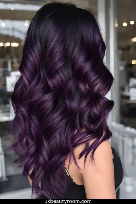 Unique Trending hairstyle ideas|hairstyles for school - summer hairs colors Purple Color Melt Hair, Hair Color Ideas Purple, Hairstyles For Special Occasions, Red Purple Hair, Enchanting Aesthetic, Short Hair Color Ideas, Lavender Hair Colors, Purple Balayage, Dark Purple Hair