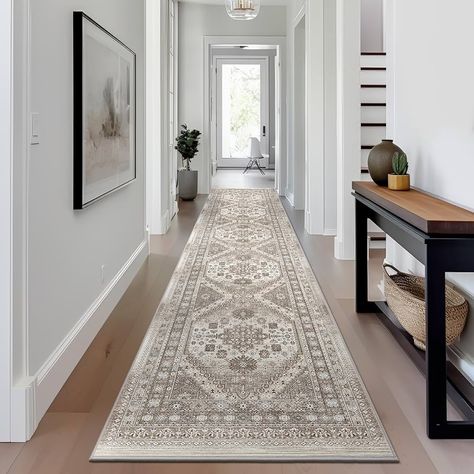 Amazon.com: Restydon Hallway Runner Rug 2x12, Extra Long Washable Runner Rugs with Rubber Backing, Non Slip Runner, Vintage Rug Runners for Kitchen Laundry Room Entryway (Beige,2'x12') : Home & Kitchen Hallway Runner Rug Entryway, Laundry Room Entryway, Rug Placement, Hallway Rug Runner, Runner Rug Entryway, Hall Runner, Rug Runners, Hallway Runner Rug, Kitchen Laundry