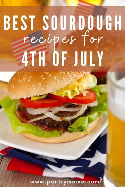 Sourdough Burger Buns, Recipes For 4th Of July, Sourdough Burger, Pantry Mama, 4th July Food, Cob Loaf, Sourdough Breads, Sourdough Bagels, Sandwich Loaf