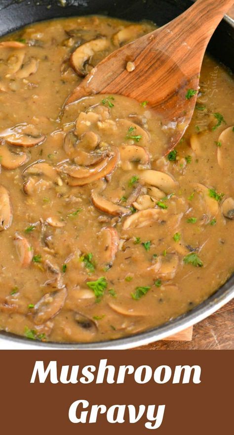 Easy Mushroom Gravy, Homemade Gravy Recipe, Easy Gravy Recipe, Sauteed Onions, Mushroom Gravy Recipe, Homemade Meatloaf, Oven Baked Chicken Breasts, Homemade Gravy, Onion Gravy