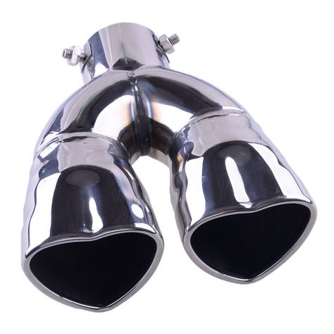 miyon 63mm Inlet Silver Dual Heart-shaped Exhaust Tail Muffler Pipe Tip Universal >>SPECIFICATIONS Condition: 100% new Color: Silver Material: Stainless Steel Diam of Inlet: approx. 6.3 cm(2.48 inch) Length: approx. 21 cm(8.3 inch) Placement on Vehicle: Exterior, Tail Item included: 1 x Exhaust Tip Suitable for: vehicle straight exhaust pipe with diam less than 63mm This Is Aftermarket Replacement Item But Not Genuine Note: 1) All dimensions are measured by hand, there may be small deviations. 2) Color may vary slightly due to the color setting of each individual monitor. >>DESCRIPTION Product Dimension: Feature: 1) According to the original factory specifications. 2) Perfect match for the original one. 3) Easy installation, excellent fitment.This muffler tip can not only reduce exhaust no Car Muffler, Pink Truck, Girly Car, Car Mods, Performance Exhaust, Car Stuff, Nissan Skyline, Car Tuning, Silver Material