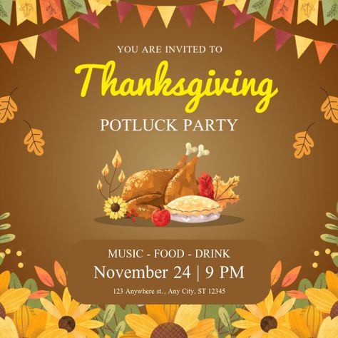 Orange Maximalist Thanksgiving Potluck Party Instagram Post Orange Maximalist, Thanksgiving Potluck, Linkedin Background Image, Potluck Party, Linkedin Background, Kindle Book Cover, Concept Map, Etsy Banner, Campaign Posters