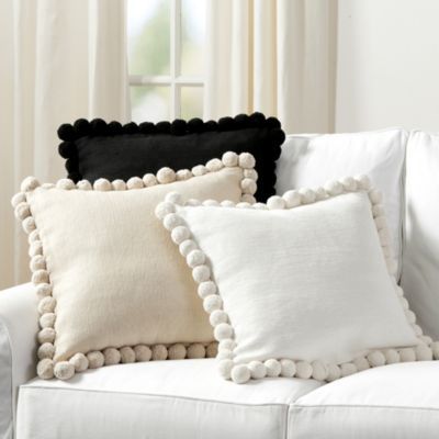 Terra Pom Pom Pillow Room Decor Boho, Pom Pom Pillows, Top Of Bed, Boho Room Decor, Boho Cushions, Stylish Beds, Diy Pillows, Ballard Designs, White Pillows