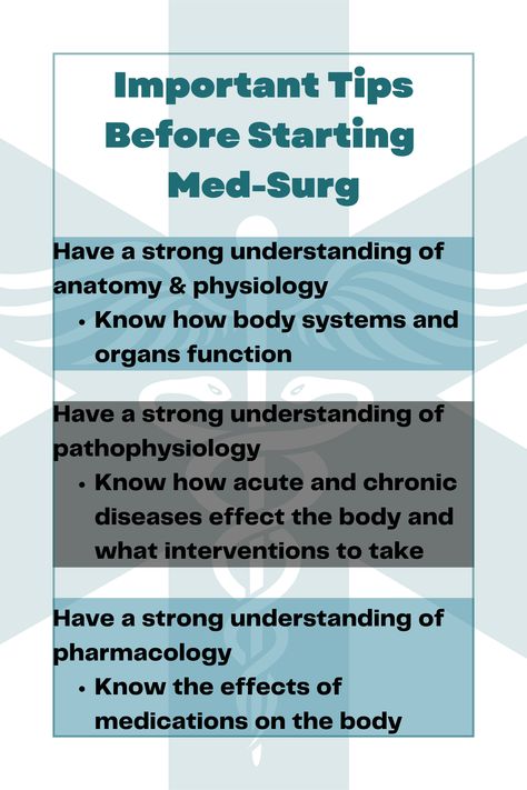 These tips will help to prepare you for med-surg. #medsurg #rn #nursing #nurselife #nurse #studentnurse #nursingschool Study Guide Template, Med Surg Nursing, Nursing Study Guide, Med Surg, Nursing Study, Pharmacology, Body Systems, Anatomy And Physiology, Nurse Life