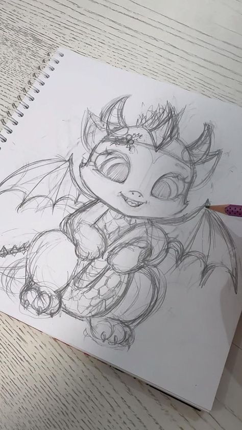 Whimsical Art Journal, Christmas Dragon, Illustration Christmas, Meaningful Drawings, Easy Doodles Drawings, Easy Drawings Sketches, Cute Doodles Drawings, Sketch Illustration, Dragon Drawing