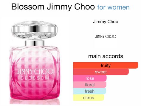 Jimmy Choo Blossom, Jimmy Choo Perfume, Perfume Notes, Blossom Perfume, Perfume Lover, Body Mist, Red Berries, Jimmy Choo, Body Care