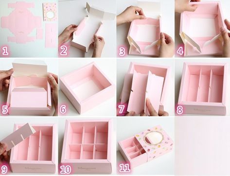 Pastry Packaging, Diy Gift Box Template, Rangement Makeup, Paper Box Diy, Macaron Boxes, Paper Box Template, Gift Box Template, Chocolate Packaging, Paper Gift Box