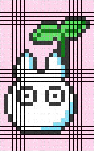 Totoro Pixel Pattern, Pixel Art Pattern Ghibli, Totoro Grid Pattern, My Neighbor Totoro Pixel Art, Ghibli Perler Bead Patterns, Totoro Tapestry Crochet, Totoro Cross Stitch Pattern, Studio Ghibli Grid Pattern, Totoro Alpha Pattern