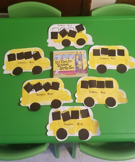 Bus Art For Preschool, School Bus Project, School Bus Theme Preschool, School Bus Craft Kindergarten, School Bus Art Preschool, School Bus Preschool Craft, School Bus Activities For Toddlers, Bus Art And Craft, Bus Sensory Bin