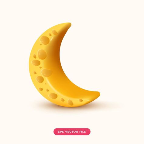 cute yellow cheese moon for ramadan kareem islamic design element For Ramadan, Moon Illustration, Islamic Design, Ramadan Kareem, Design Element, Ramadan, Vector Art, Clip Art, Moon