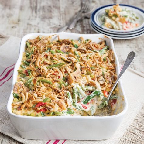 Southern Green Bean Casserole, Greenbean Casserole Recipe, French Fried Onions, Vegetable Casserole, Fresh Green Beans, Green Bean Casserole, Bean Casserole, Thanksgiving Menu, Green Bean