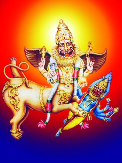 God Of Hindus Sharabha Ji Shiva Ji, Lord Durga, Durga Picture, Durga Kali, Shakti Goddess, Durga Images, Lord Ganesha Paintings, Kali Goddess, Hinduism Art