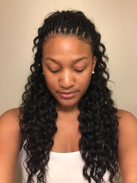 Criss Cross Hairstyle With Curly Crochet Hair, Wet And Wavy Box Braids, Curly Crochet Styles, Twist Braid Hair, Grouper Recipes, Wavy Braids, Micro Braids Hairstyles, Twists Hairstyles, 2023 Crochet