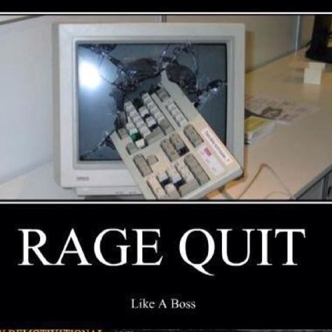 YEEEEEEEESSSSSSSSSSSS Gamer Rage, Very Demotivational, Rage Quit, Quitting Job, Gamer Tags, Demotivational Posters, Video Game Memes, Got Game, Geek Humor