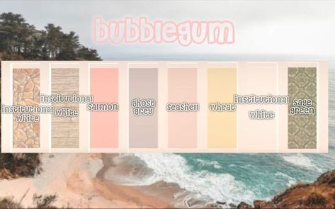 Pink Bloxburg Color Schemes, Bloxburg Pink Color Scheme, Bloxburg Bedroom Color Schemes, Bloxburg Color Schemes Beach House, Blox Burg Color Scheme, Bloxburg Spring Color Schemes, Bloxburg Blush Color Scheme, Bloxburg Summer Color Schemes, Color Scheme Bloxburg