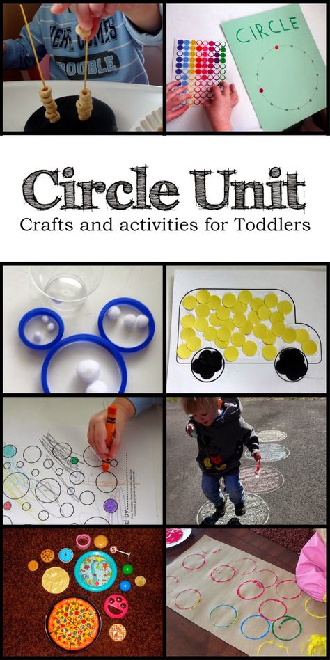 Circles - Crafts and activities for toddlers learning their shapes. Shapes Lessons, Shape Activities Preschool, Toddler Lessons, Teaching Shapes, Circle Crafts, Shapes Preschool, Teaching Toddlers, Learning Shapes, Daycare Activities