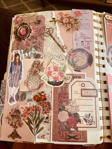 This page is just what it says, it’s a pink page, and I like the way this one looks Weather Names, Alice In Wonderland Junk Journal Pages, Cottagecore Junk Journal, Goth Junk Journal Pages, Pink Pages, Pink Junk Journal Pages, Fairytale Junk Journal, Beautiful Journals, Glue Book