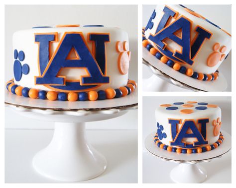 Auburn University Cake Ideas, Auburn Cupcakes, Auburn Graduation, Auburn Cake, Cheerleader Birthday Party, Birthday Cale, Cheerleader Birthday, Tailgating Ideas, High School Graduation Party Decorations