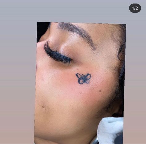 Under Eye Tattoo, Small Face Tattoos, Face Tattoos For Women, Girl Neck Tattoos, Cute Hand Tattoos, Neck Tattoos Women, Tattoos For Black Skin, Red Ink Tattoos, Pretty Tattoos For Women