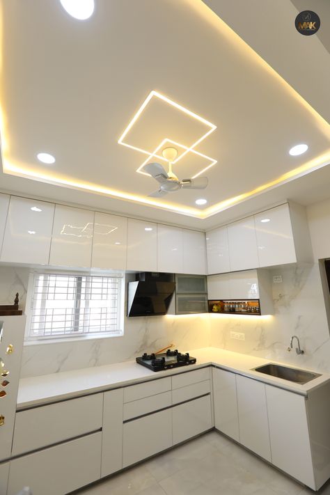 Ceiling Design Aesthetic, Pop For Kitchen, Modern Pop Design For Bedroom, Small Kitchen Ceiling Design, Ceiling Hall Design, Hall Pop Ceiling Design Modern, Hall Fall Ceiling Designs, Kitchen Pop Ceiling Design, Luxury Pop Design