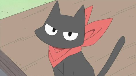 Sakamoto-san from Nichijou (aka My Ordinary Life) Black Cat Drawing, Black Cat Anime, Cat Years, Anime Cats, Cat Anime, Cat Character, Cat Icon, I Watch, Anime Cat