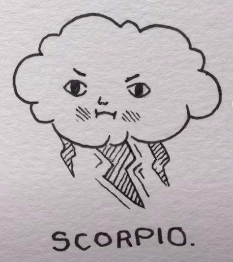 Scorpio Cute Tattoo, Scorpio Sketch Drawings, Tiny Scorpio Sign Tattoo, Scorpio Doodle Art, Scorpio Constellation Drawing, Cloud Tattoo, Sick Tattoo, Doodle Tattoo, Easy Doodle Art