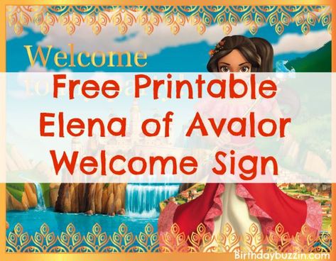 Princess Elena Party, Elena Of Avalor Birthday, Elena Birthday Party, Welcome Sign Birthday, Birthday Party Ideas For Kids, Princess Elena, Disney Princess Birthday Party, Party Ideas For Kids, Elena Of Avalor