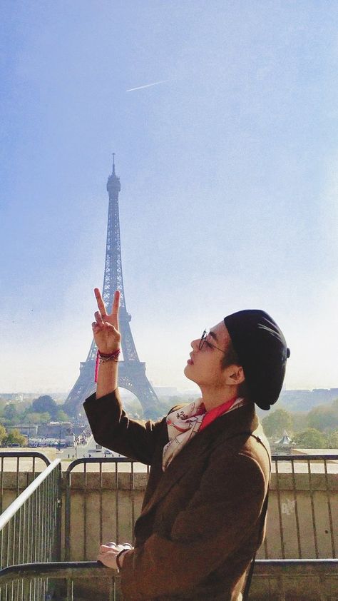 ♡ V in Paris ♡ Eiffel Tower, Tower, Bts, Paris