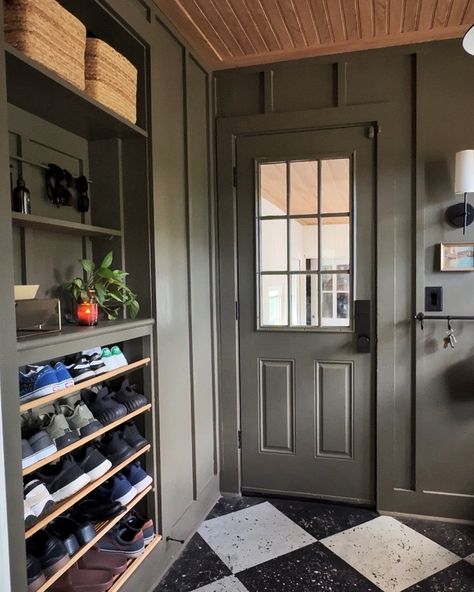 I shared on stories the other day that I really wanted to find a home for these portraits of my kiddos, but unfortunately these specific portraits felt a little too modern for the space, so I was thinking to use a narrow mirror instead for last minute fit checks! What do you think? Hall Mudroom Narrow, Small Mudroom Ideas Entryway Narrow Hallways, Mudroom Narrow, Narrow Mudroom Ideas Entryway, Narrow Mudroom, Moody Entryway, Small Mudroom Ideas Entryway, Narrow Mirror, Small Mudroom Ideas