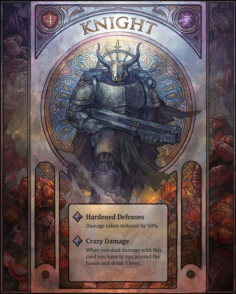 ArtStation - Knight, Jonas Jakobsson Sci Fi Card Design, Game Card Design, Medieval Knights, Board Game Design, Fantasy Sci Fi, 카드 디자인, Fantasy Collection, Image Painting, Frame Card