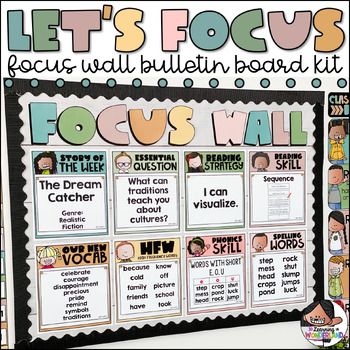 Create a beautiful focus wall that is easy to maintain, keeps all the important skills for the week in one place, and looks amazing! The best thing is that it was not created with one specific grade level or curriculum in mind. The cards are blank so that they can be customized by teachers in all grade levels anywhere in the world! What is included?Ready to print and editable posters.Large letters to use on your bulletin board that read "Focus Wall"Blank/editable content card templates that you Trofast Labels, Fluency Tracker, Center Rotation Charts, Grammar Wall, Wall Bulletin Board, Class Rules Poster, Focus Boards, Book Bin Labels, Behavior Clip Charts