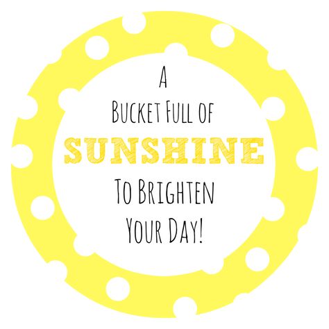 Bucket Full of Sunshine Gift Idea - Crazy Little Projects Yellow Themed Gifts, Basket Of Sunshine, Sunshine Printable, Random Act Of Kindness, Box Of Sunshine, Relief Society Activities, Marketing Gift, Sunshine Quotes, Cheer Up Gifts