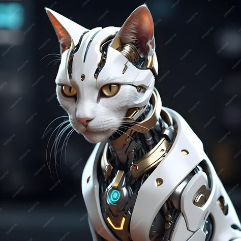 Premium AI Image | This android is a robotic feline created to resemble a house cat The creators were inspired by the Robot Project, Robot Mask, Robot Cat, House Cat, Removable Wall Murals, Futuristic Architecture, Cat Paws, Removable Wall, Cat House