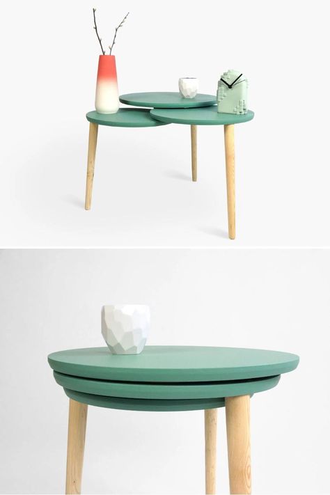 Small Furniture Design, Best Table Design, Tiny Table Decor, Folding Furniture Design, Save Space Furniture, Nesting Furniture, Diy Nesting Tables, Unique Furniture Diy, Multi Use Furniture