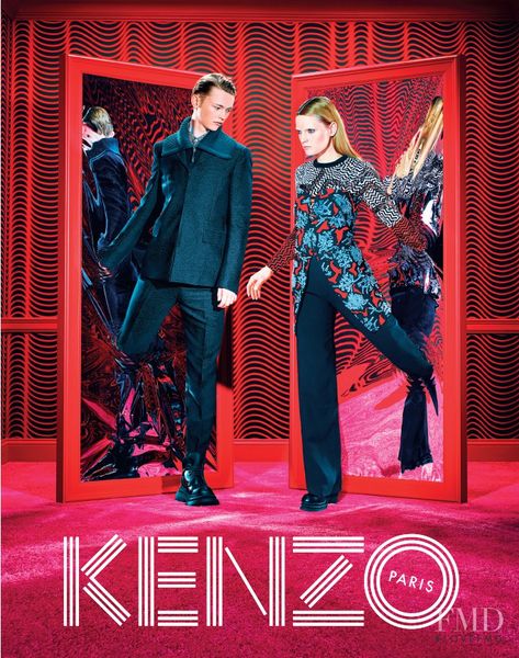 Photo feat. Guinevere van Seenus - Kenzo - Autumn/Winter 2014 Ready-to-Wear - Fashion Advertisement | Brands | The FMD #lovefmd Kenzo Advertising, Kenzo Ad, Trippy Photos, Pierpaolo Ferrari, Maurizio Cattelan, Group Fashion, Logos Retro, Fashion Merchandising, Campaign Fashion