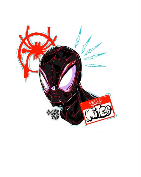 Miles Morales Graffiti Font, Miles Morales Tattoo Design, Miles Morales Tattoo Ideas, Miles Morales Stickers, Miles Morales Drawing Sketches, Miles Morales Dibujo, Miles Morales Design, Miles Tattoo, Miles Morales Painting