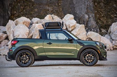 Mini Pickup, Mini Crossover, Compact Pickup Trucks, Mini Cooper Paceman, Mini Paceman, Adventure Picture, Pickup Car, Adventure Car, Toyota Tacoma Trd