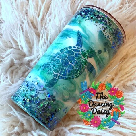 Monogrammed Cups, Epoxy Mugs, Beach Tumblers, Sea Turtle Tumbler, Decorated Cups, Cricut Tumblers, Turtle Tumbler, Resin Cups, Nurse Keychain