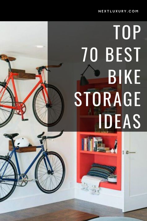 Bike At Home Storage Ideas, Space Saving Bicycle Storage, Cycle Storage Garage, Bike Storage Apartment Wall, Bike Storage Side Of House, Bike Organization Ideas, Garage Cycle Storage, Basement Bike Storage, Storing Bicycles In Garage