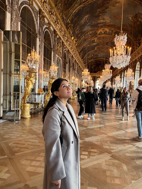 Paris trip | Palace of Versailles | Europe | Euro Trip | winter in paris | winter trip | hall of mirrors | 43 chandeliers | peacoat | traveling | travel Paris Versailles Palaces, Paris Ideas, Paris Winter, Winter Trip, Hall Of Mirrors, Paris Trip, Palace Of Versailles, Winter Travel, Paris Travel