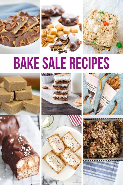 Easy Bake Sale Candy and Treats Pies For Bake Sale, Fast And Easy Bake Sale Treats, Easy Bake Sale Items To Make, Cookies For Bake Sale Ideas, Cheap And Easy Bake Sale Treats, Ideas For Bake Sale, Best Bake Sale Sellers, Bake Sale Ideas Fundraiser, Easy Bake Sale Recipes