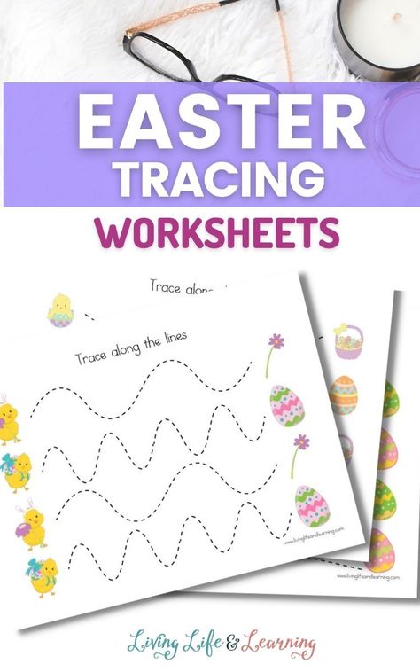 Easter Tracing Worksheets, Easter Tracing, April Preschool, Line Tracing, Learning Alphabet, Easter Worksheets, Homeschool Board, Easter Preschool, Preschool Homeschool