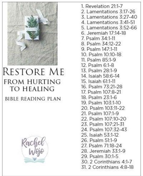 Bible Reading Plan For Heartbreak, Scripture Reading Plan For Women, Bible Reading Plan For Healing, Restoration Verses, Restoration Bible Verses, Restore Quotes, Bible Reading Plan For Women, Scripture Plans, Restore Me